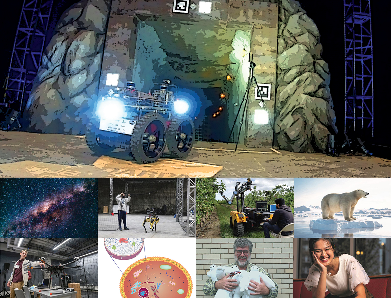 A collage of images used in the Winter 2022 issue of The Link magazine.